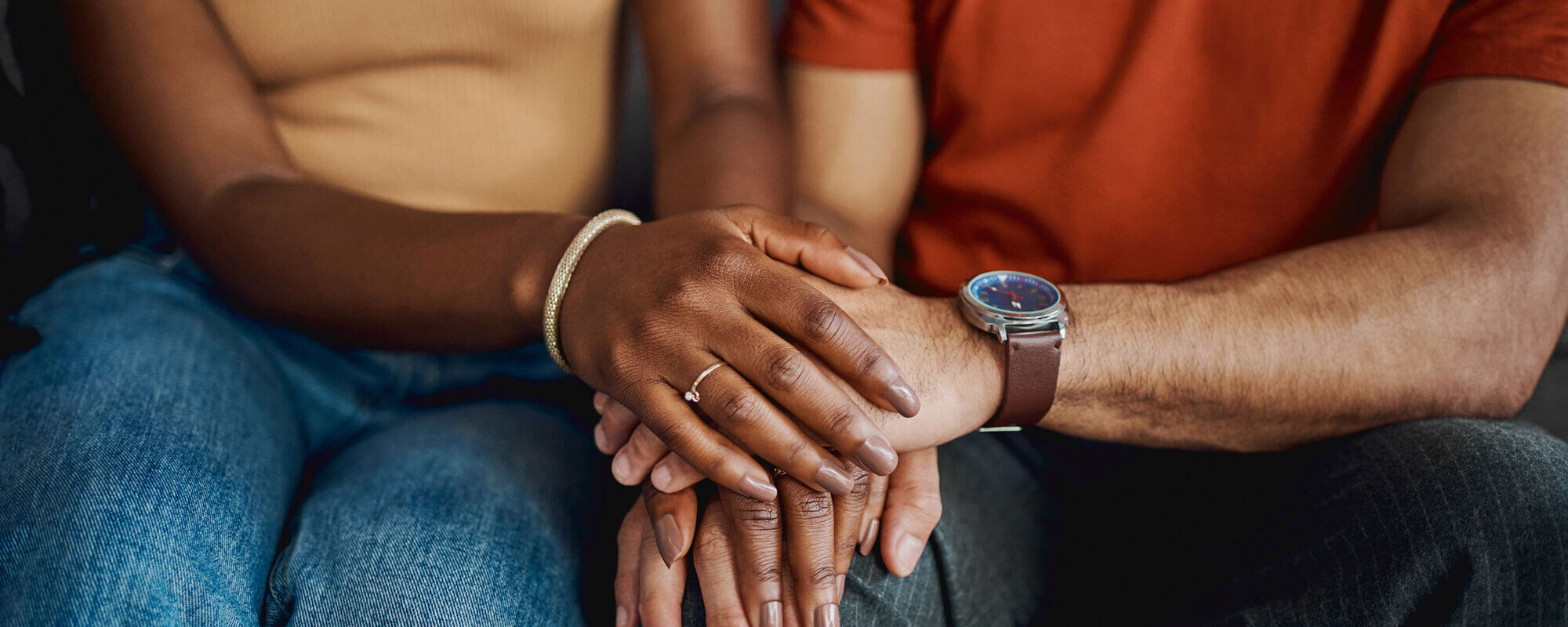 Cropped shot of a couple sitting together